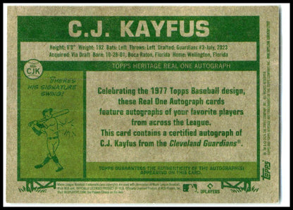 2026 Topps Heritage Real One Autographs #ROA-CJK C.J. Kayfus Auto Guardians
