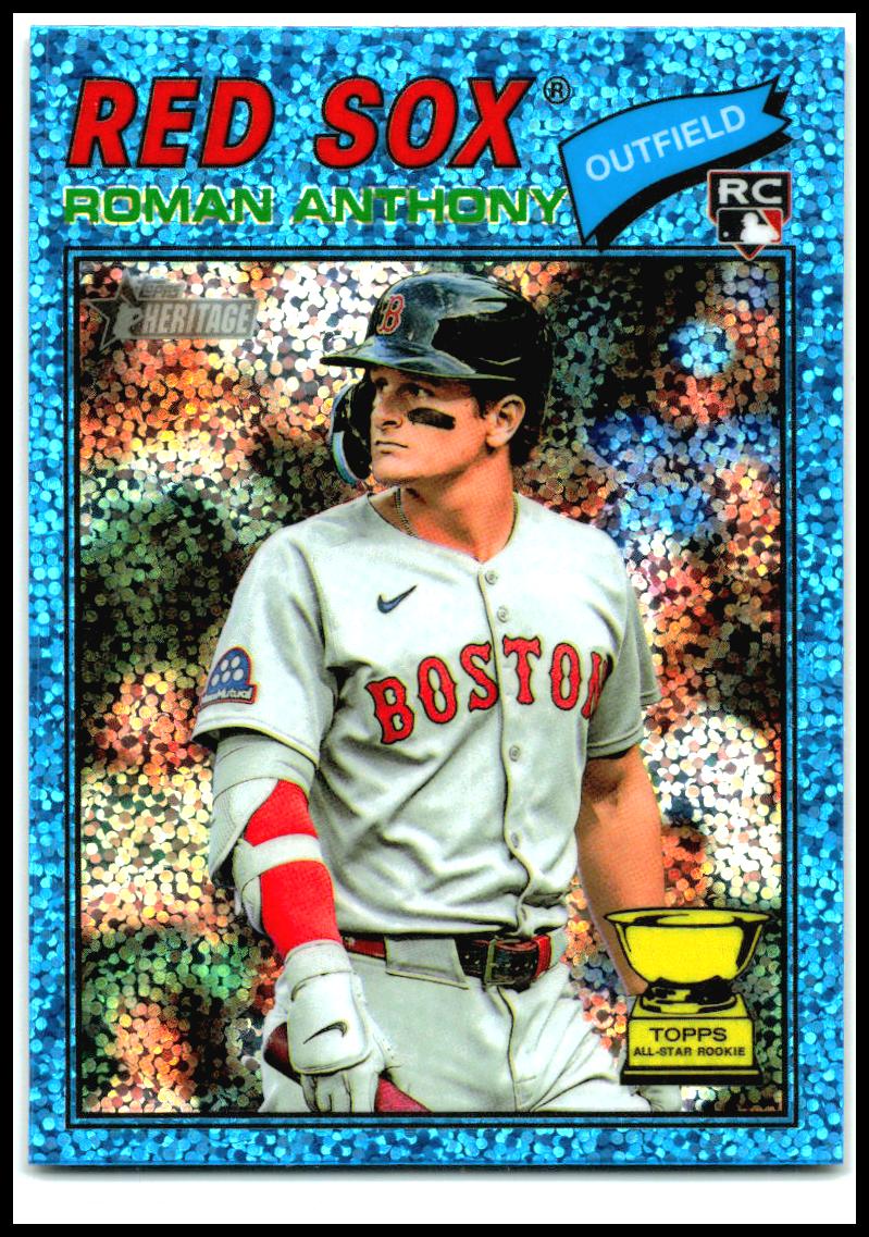 2026 Topps Heritage Chrome Light Blue Sparkle #86 Roman Anthony Rookie Boston