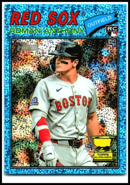 2026 Topps Heritage Chrome Light Blue Sparkle #86 Roman Anthony Rookie Boston