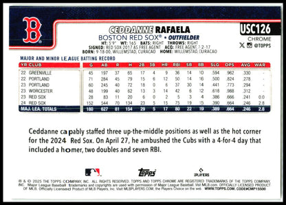 2025 Topps Chrome Update Gold Wave #/50 #USC126 Ceddanne Rafaela Boston Red Sox