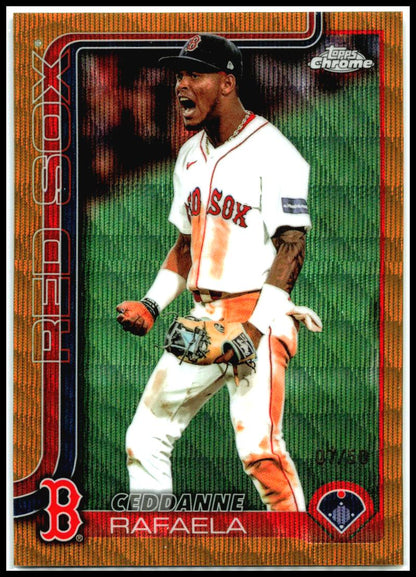 2025 Topps Chrome Update Gold Wave #/50 #USC126 Ceddanne Rafaela Boston Red Sox
