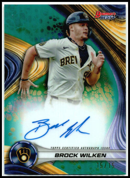 2024 Bowman's Best Best of 2024 Auto Teal #/15 #B24-BW Brock Wilken Auto Brewers