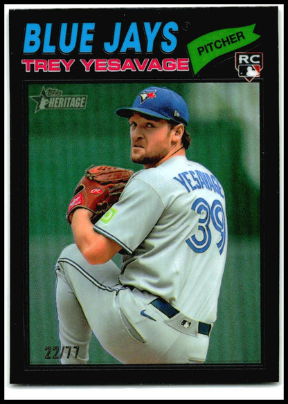 2026 Topps Heritage Chrome Black Refractors #245 Trey Yesavage Rookie Toronto