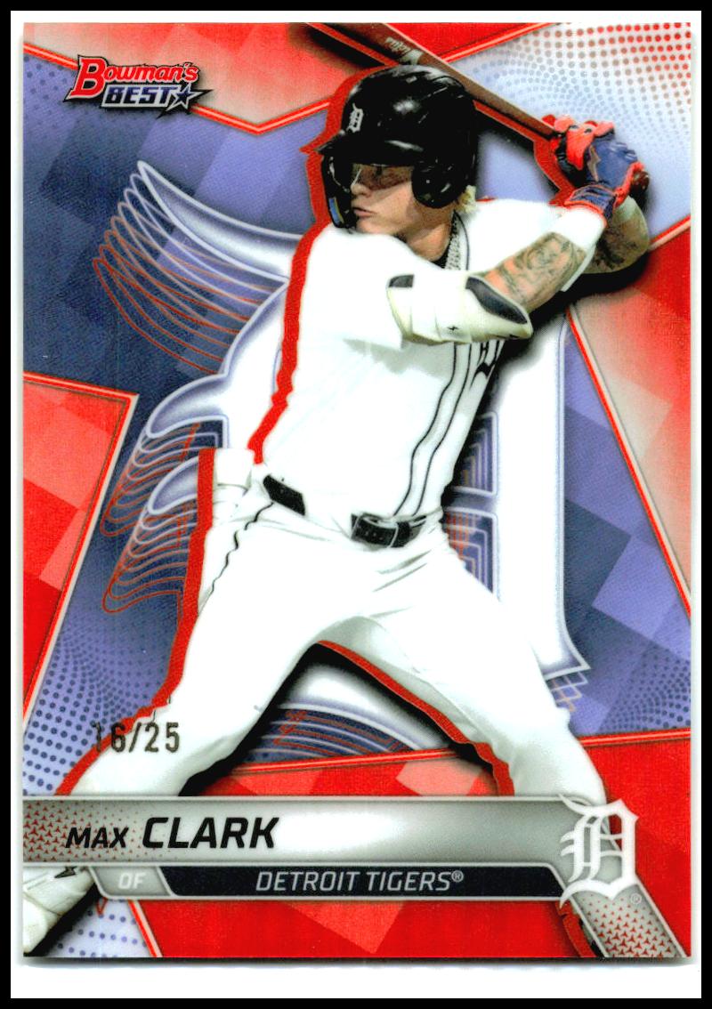 2025 Bowman's Best Orange Refractors #TP-1 Max Clark #/25 Detroit Tigers