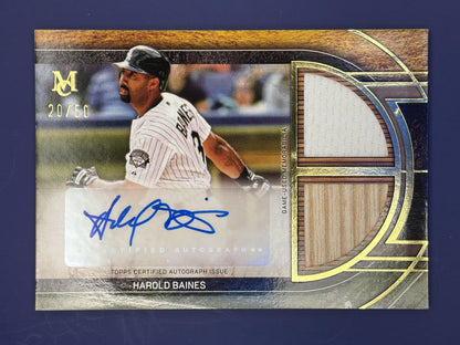 2021 Museum Collection Gold Dual Relic Auto #/50 # Harold Baines Auto