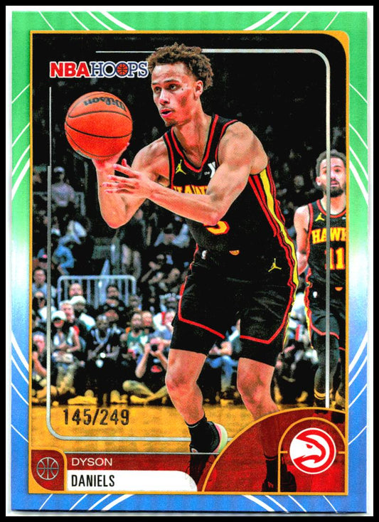 2025-26 Hoops Rainbow Green and Blue /249 #109 Dyson Daniels Atlanta Hawks