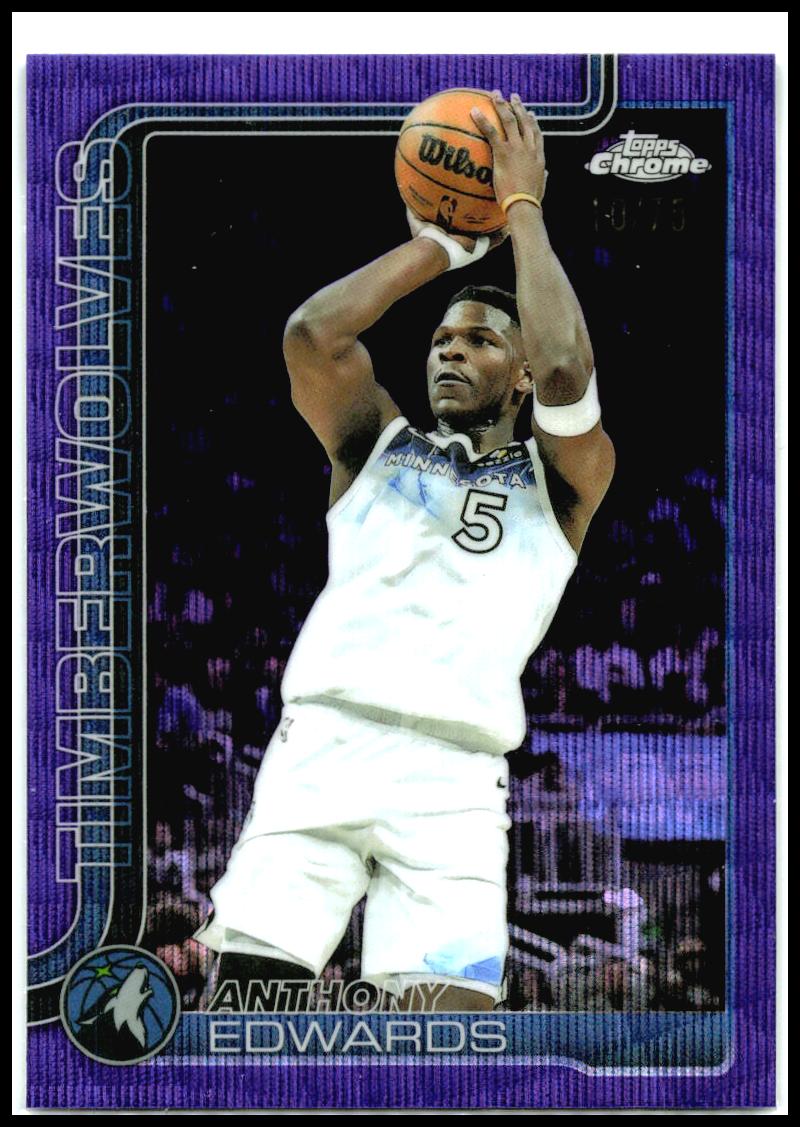 2025-26 Topps Chrome Purple RayWave Refractor #151 Anthony Edwards Minnesota