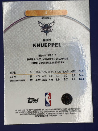 2025-26 Topps Finest #4 Kon Knueppel