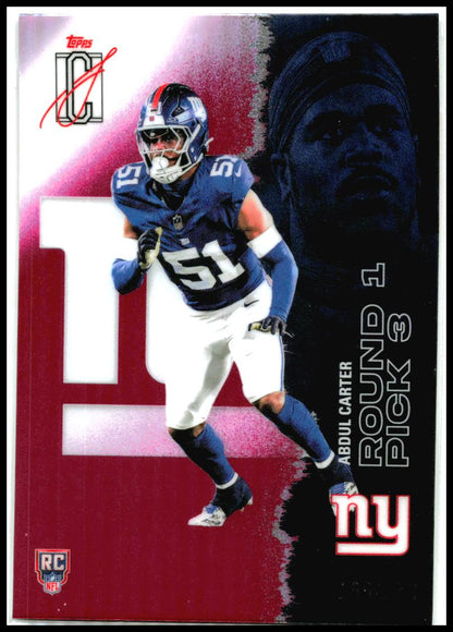 2025 Topps Signature Class Chrome Magenta #/250 #118 Abdul Carter Rookie Giants