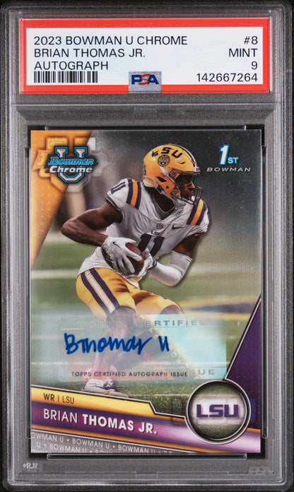 2023 Bowman University Chrome Autograph #8 Brian Thomas Jr.