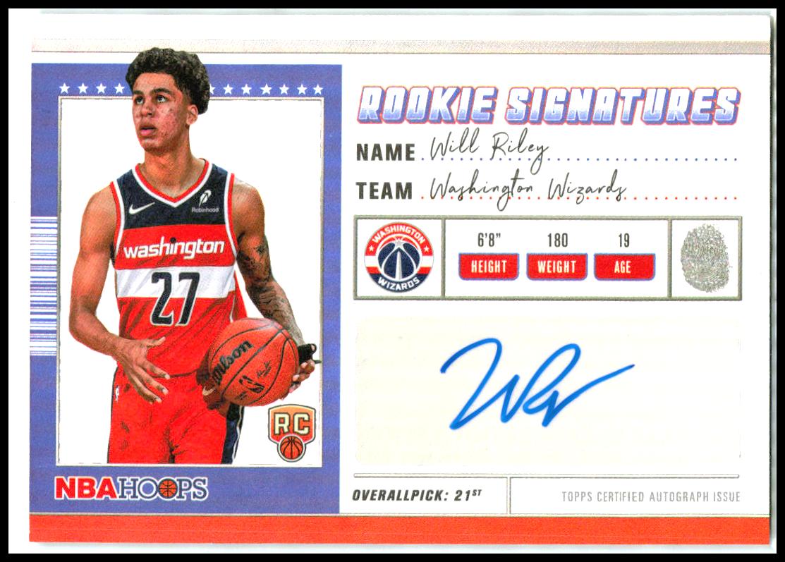 2025-26 Topps NBA Hoops Rookie Signatures #HRS-WR Will Riley Wizards