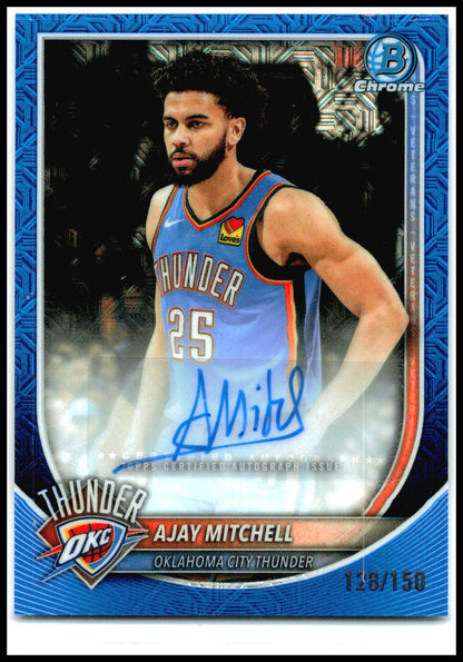 2025-26 Bowman Chrome Blue Mojo Auto #/50 #BCA-AL Ajay Mitchell Thunder