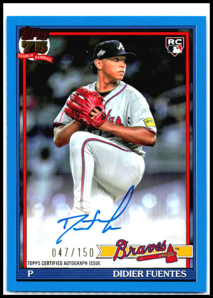 2026 Topps 1991 Topps 35th Auto Blue #/150 #91A-DID Didier Fuentes Auto Braves