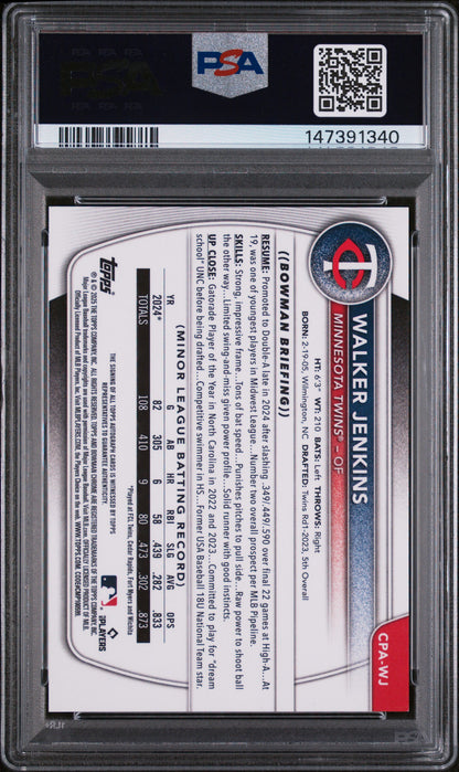 2025 Bowman Chrome Auto Blue X-Fractor #/150 #CPAWJ Walker Jenkins Auto