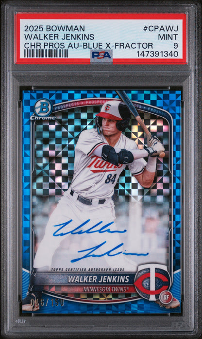 2025 Bowman Chrome Auto Blue X-Fractor #/150 #CPAWJ Walker Jenkins Auto