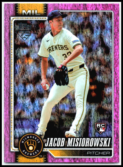 2026 Topps Confetti Pink #10 Jacob Misiorowski Milwaukee Brewers