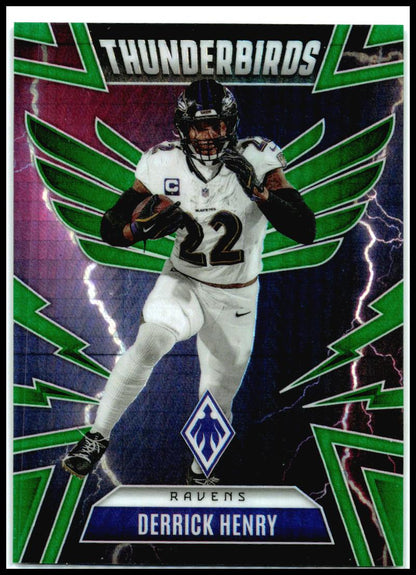2025 Panini Phoenix Thunderbirds Green Hyper Prizm #5 Derrick Henry Ravens