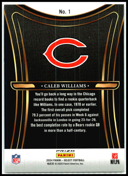 2024 Panini Select Phenomenon Prizm #1 Caleb Williams Chicago Bears