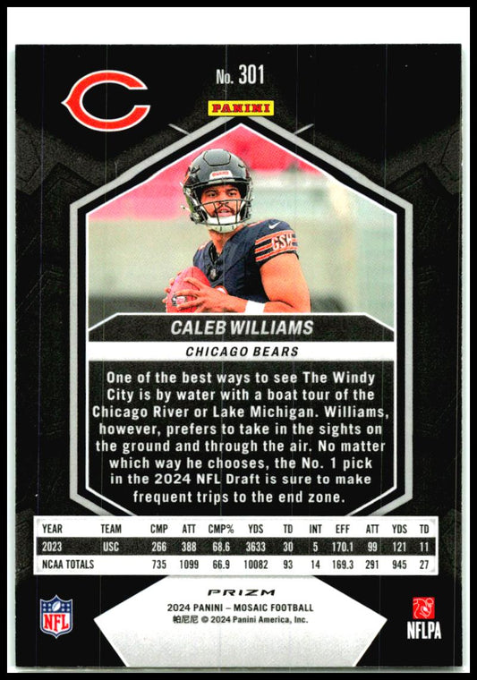 2024 Panini Mosaic Mosaic Green #301 Caleb Williams Chicago Bears