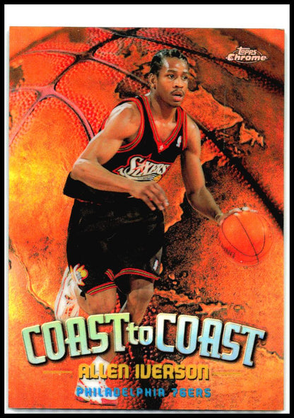 1998-99 Topps Chrome Coast to Coast Refractors #CC9 Allen Iverson 76ers