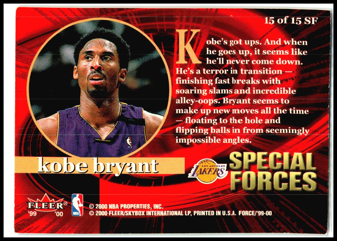 1999-00 Fleer Force Special Forces #15SF Kobe Bryant Los Angeles Lakers