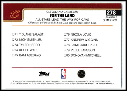 2025-26 Topps Gold #278 For The Land: All-Stars Lead The Way For Cavs Cavaliers