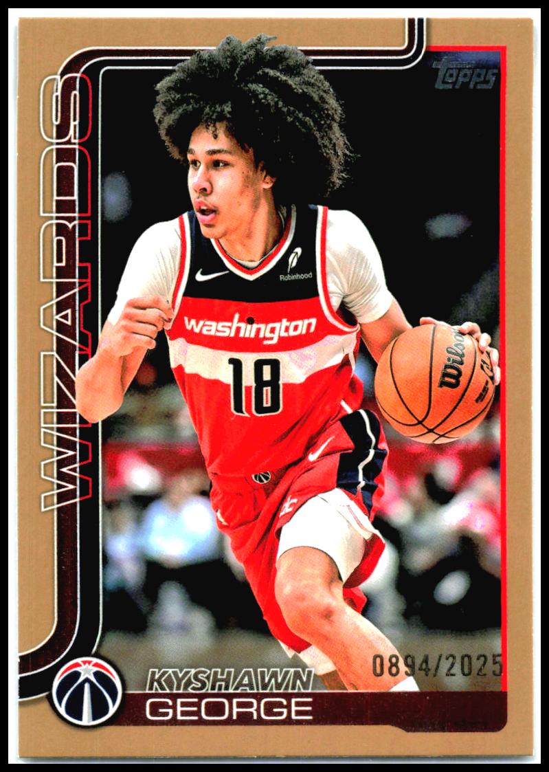 2025-26 Topps Gold #98 Kyshawn George #/2025 Washington Wizards