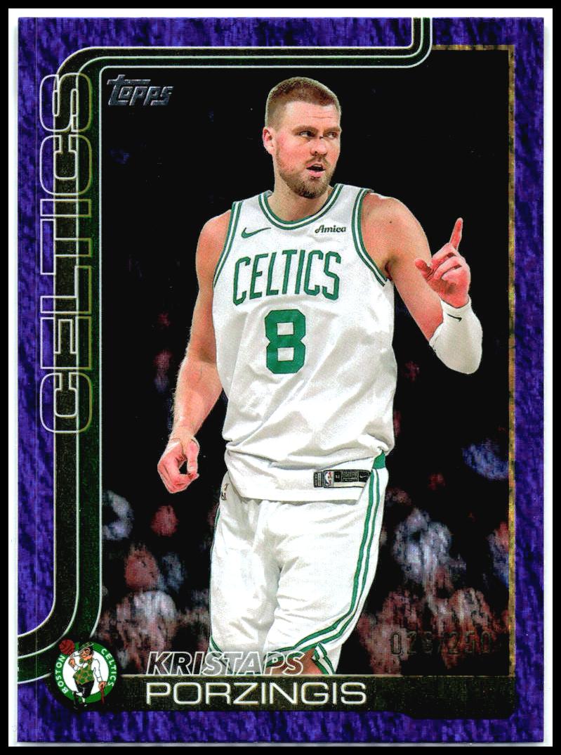 2025-26 Topps Purple Holo Foil /250 #3 Kristaps Porzingis Boston Celtics