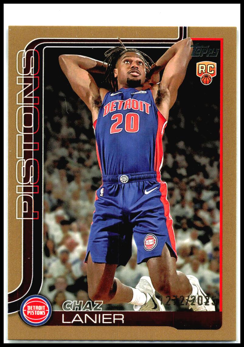 2025-26 Topps Gold #238 Chaz Lanier Rookie #/2025 Detroit Pistons