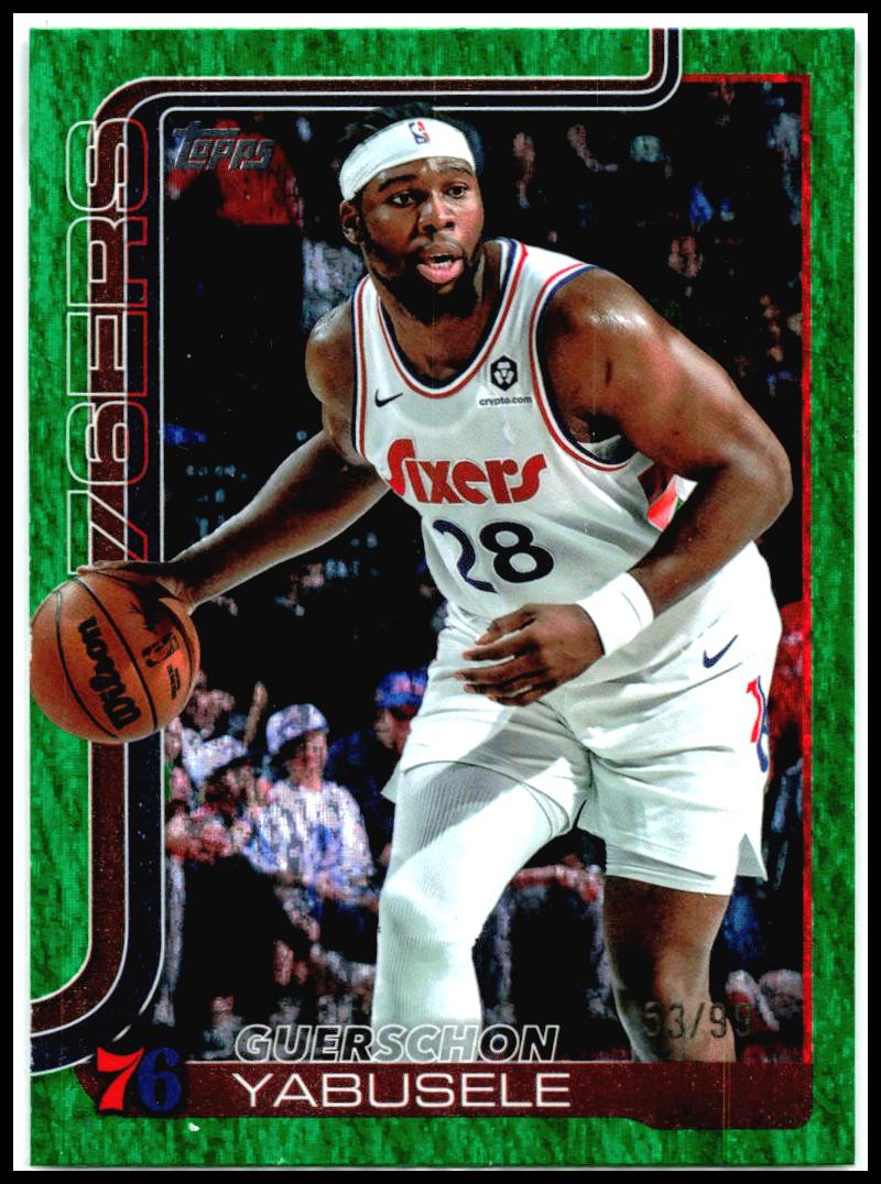 2025-26 Topps Green Holo Foil #26 Guerschon Yabusele #/99 Philadelphia 76ers