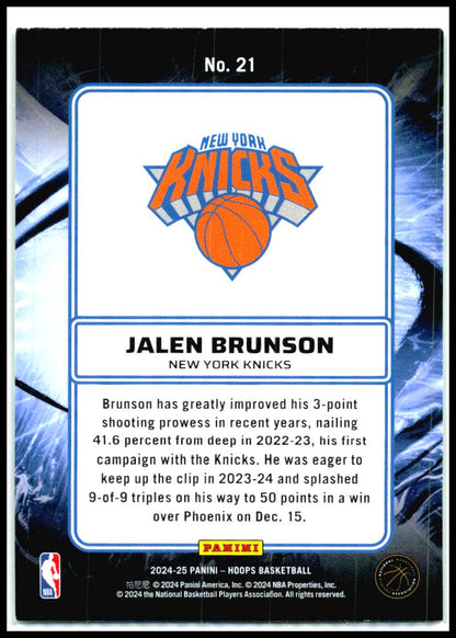 2024-25 Hoops Ignition #21 Jalen Brunson New York Knicks