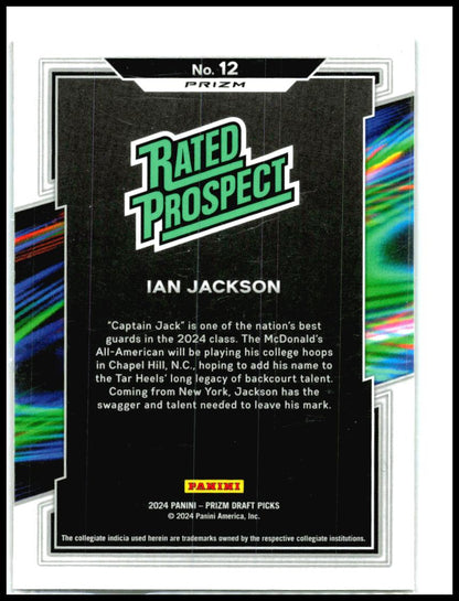 2024 Panini Prizm Draft Picks Rated Prospect Prizms Red Ice #12 Ian Jackson