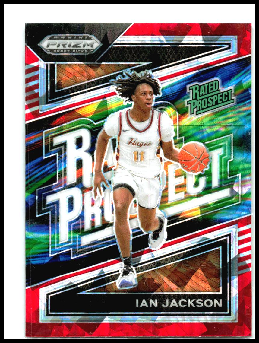 2024 Panini Prizm Draft Picks Rated Prospect Prizms Red Ice #12 Ian Jackson