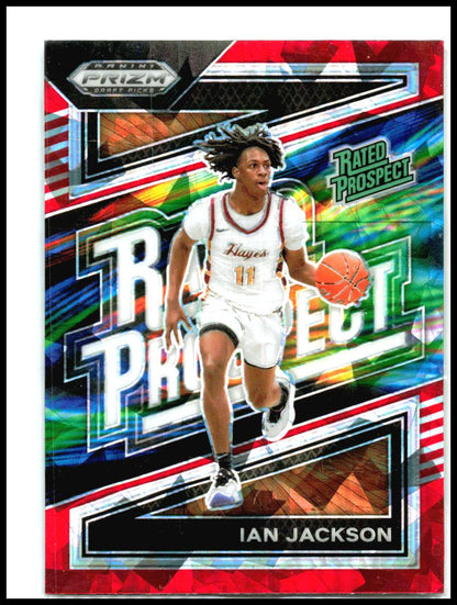 2024 Panini Prizm Draft Picks Rated Prospect Prizms Red Ice #12 Ian Jackson