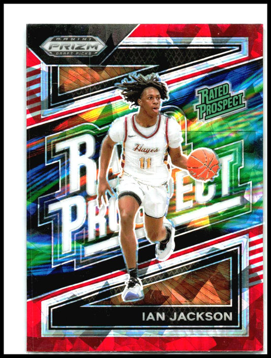 2024 Panini Prizm Draft Picks Rated Prospect Prizms Red Ice #12 Ian Jackson