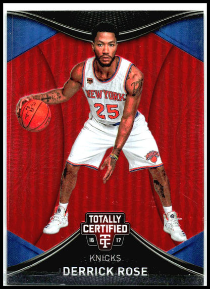 2016-17 Panini Totally Certified Red #39 Derrick Rose #/199 New York Knicks