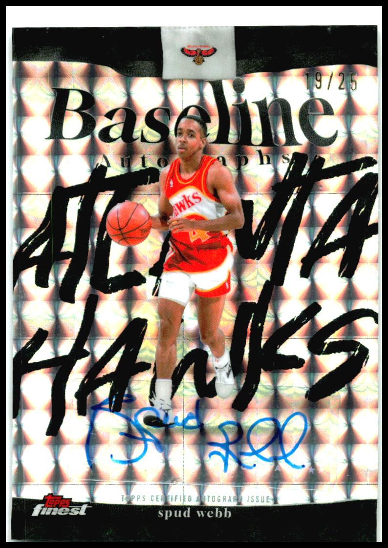 2025-26 Finest Baseline Auto Black Geometric #/25 #BA-SW Spud Webb Auto Hawks