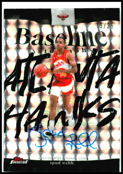 2025-26 Finest Baseline Auto Black Geometric #/25 #BA-SW Spud Webb Auto Hawks