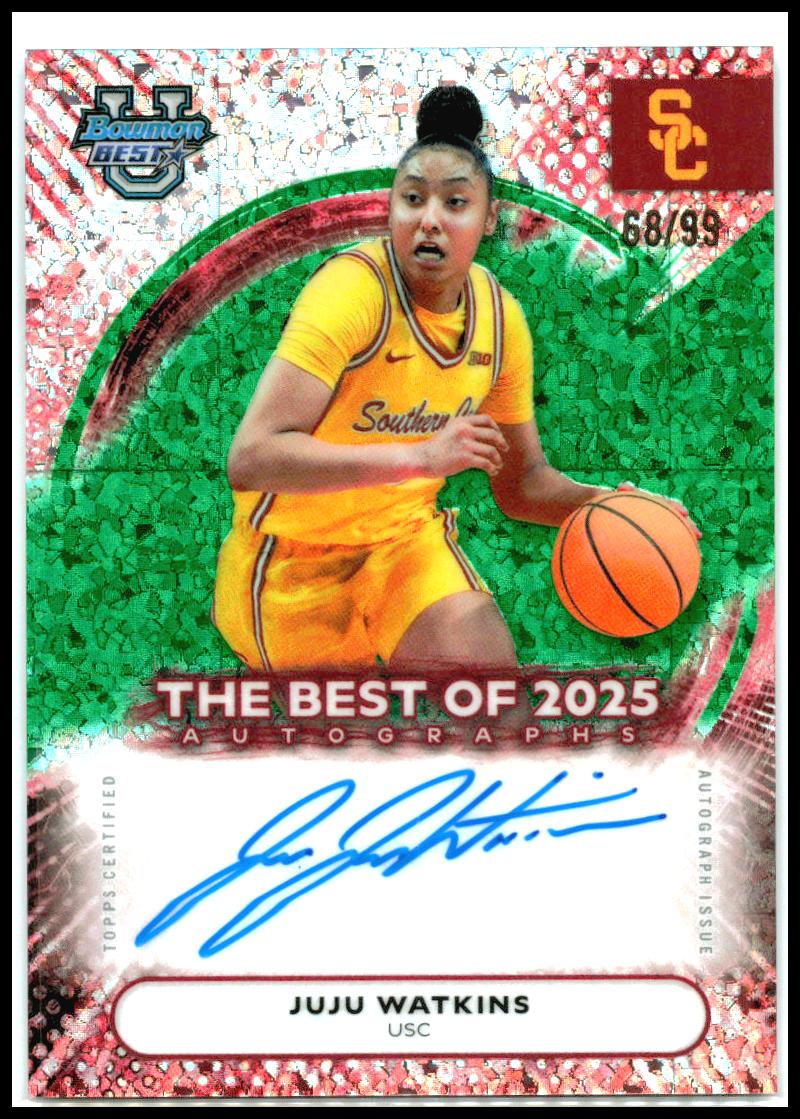 2025-26 Bowman U Best Green Mini Diamond Auto #/99 #BA-JW Juju Watkins