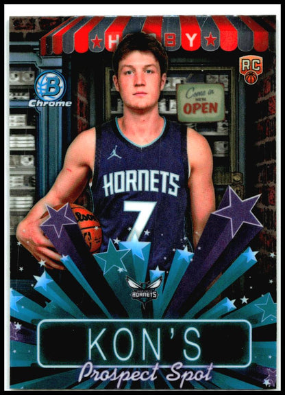 2025-26 Bowman Hobby Stars Refractor #HS-7 Kon Knueppel Charlotte Hornets