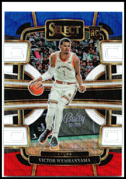 2023-24 Panini Select Tri-Color Prizms #87 Victor Wembanyama Rookie Spurs