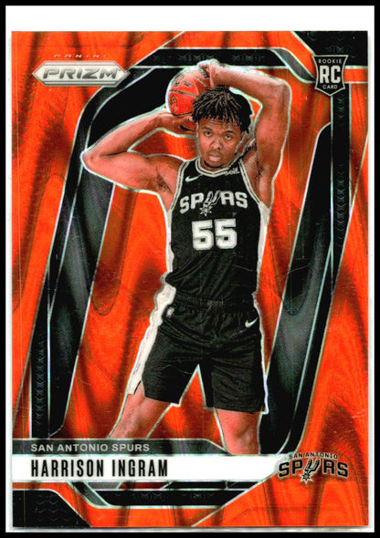 2024-25 Panini Prizm Prizms Orange Seismic #254 Harrison Ingram Spurs