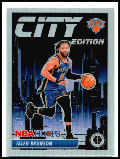 2023-24 Hoops Premium Stock City Edition Silver Prizm #21 Jalen Brunson Knicks