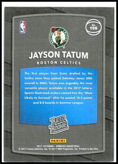 2017-18 Donruss #198 Jayson Tatum Rookie Boston Celtics