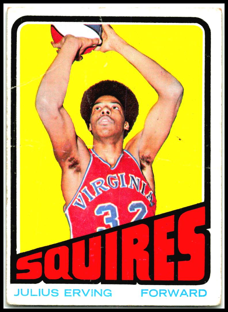1972-73 Topps #195 Julius Erving Rookie Virginia Squires Crease