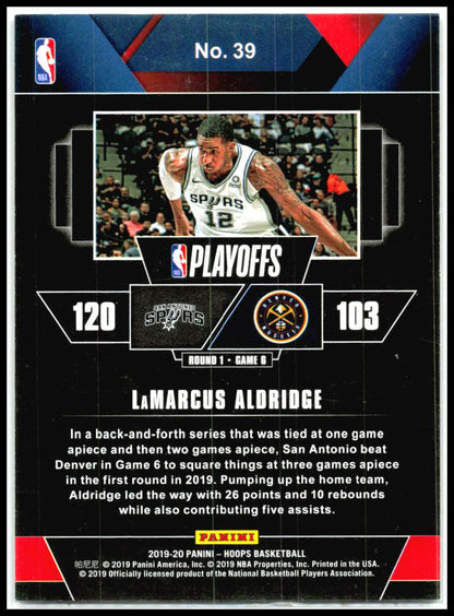 2019-20 Hoops Road to the Finals #39 LaMarcus Aldridge #/2019 San Antonio Spurs