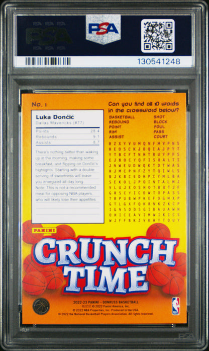 2022 Panini Donruss Crunch Time Crunch Time #1 Luka Doncic PSA 10 Gem Mint
