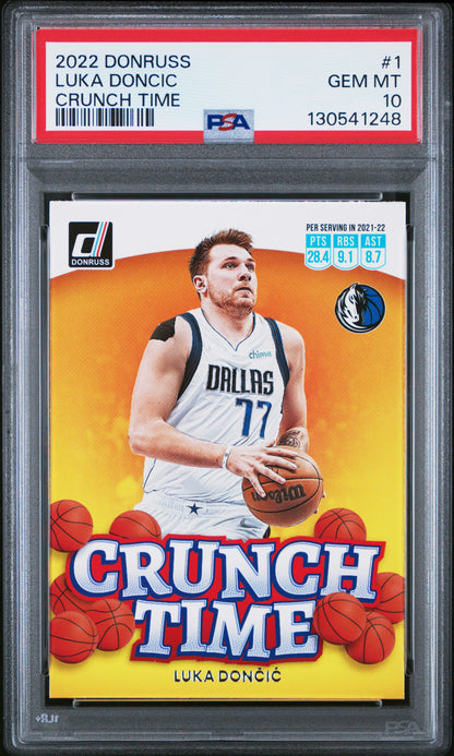 2022 Panini Donruss Crunch Time Crunch Time #1 Luka Doncic PSA 10 Gem Mint