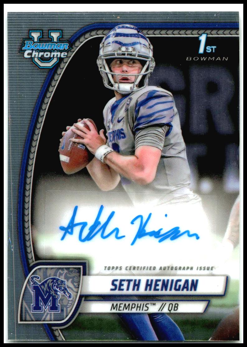 2024 Bowman University Chrome Autographs #PA-SHE Seth Henigan Auto Memphis