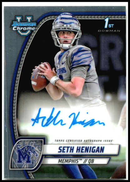 2024 Bowman University Chrome Autographs #PA-SHE Seth Henigan Auto Memphis